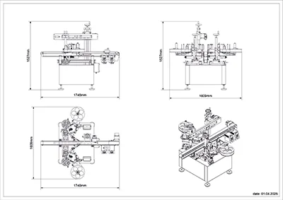 Etiketteringssystem for tosidig etikettering av ovale og firkantede produkter med flat side.