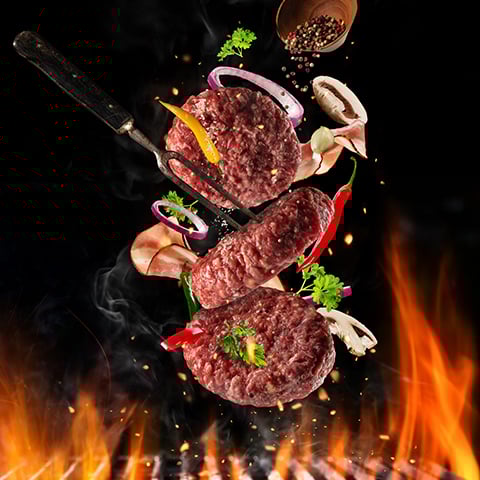 Kjøttforedling Burgere over grill