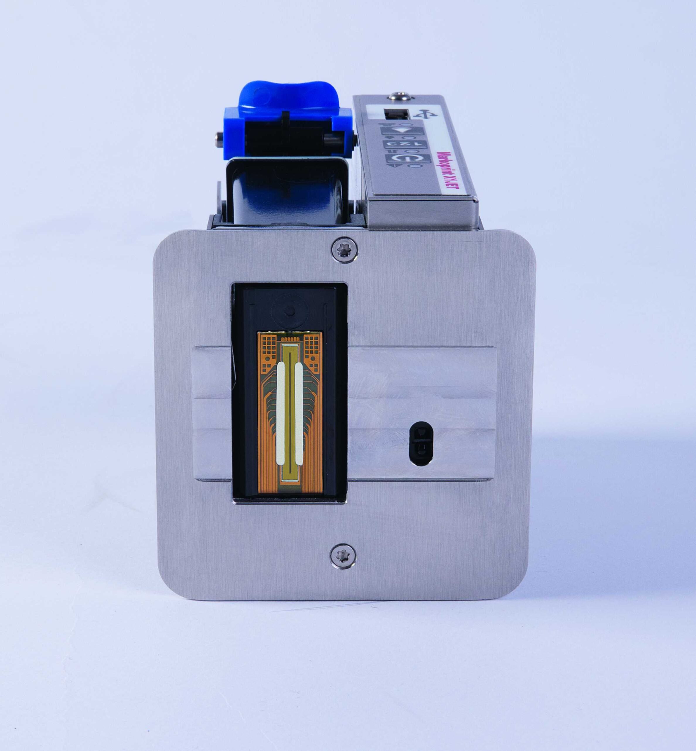 Skrivehodet på Markoprint X1Jet LX Ultra er integrert i blekkpatronen, noe som innebærer at et helt nytt skrivehode tas i bruk hver gang patronen skiftes — og dermed sikres optimale utskriftsresultater ved hvert bytte.