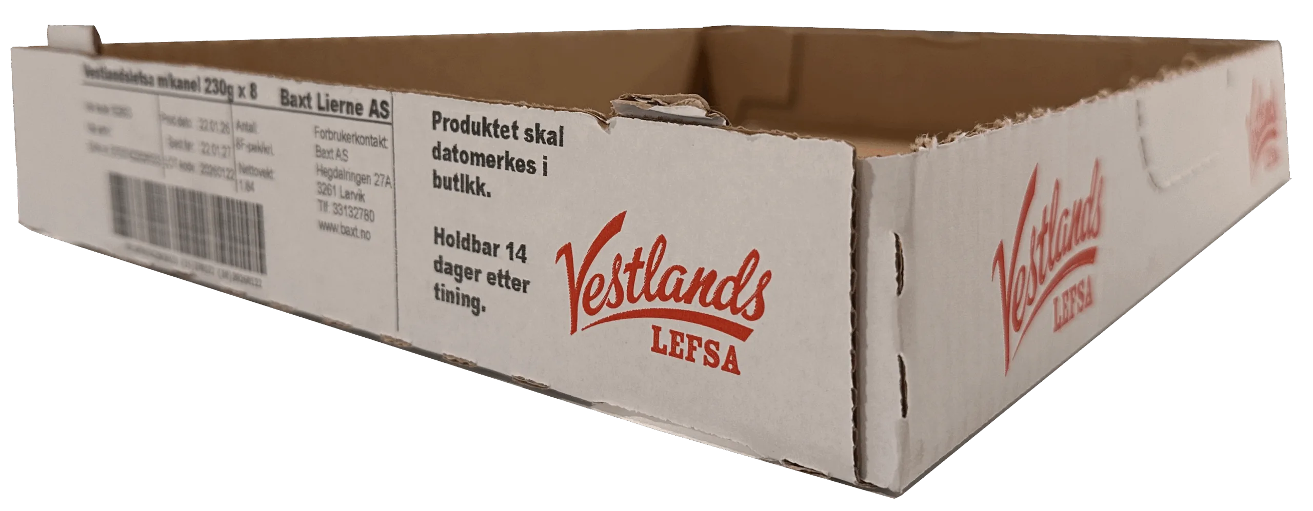 D-pakmerking med blekk på Baxt Lierne