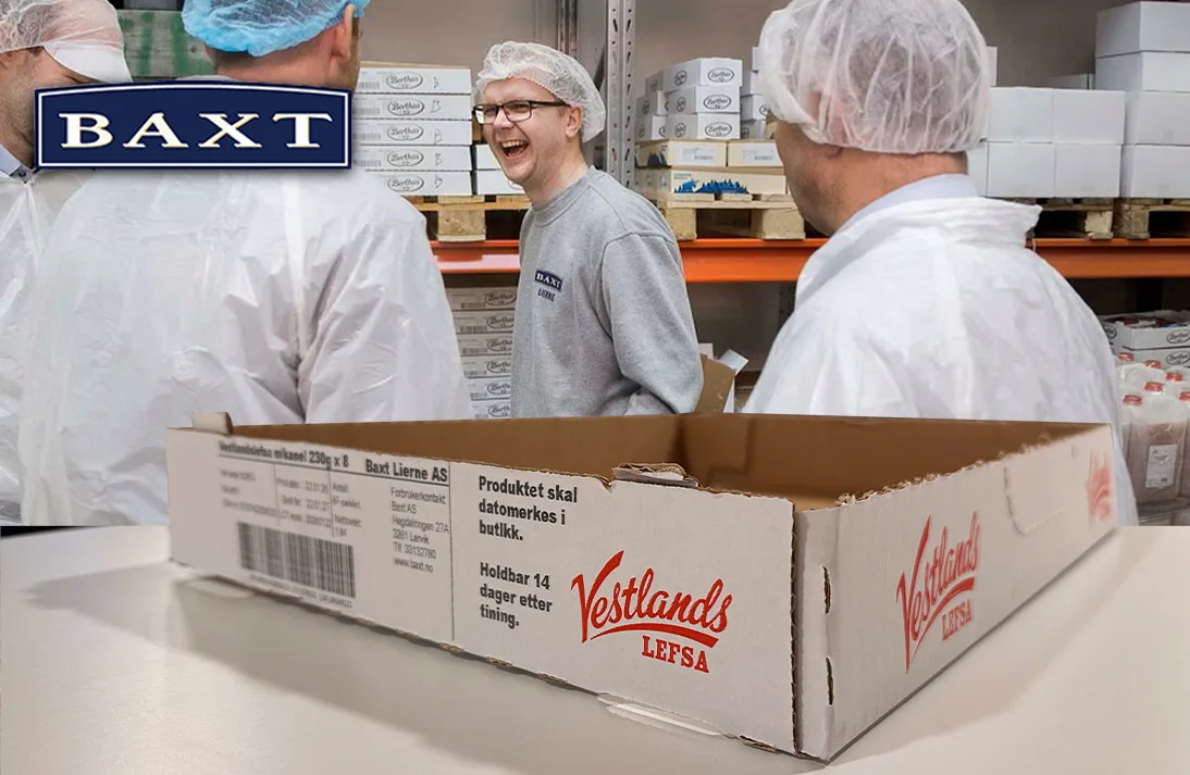 D-pakmerking med blekk hos Baxt Lierne